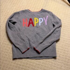 GAP Gray Sweater with Colorful 'Happy' Design